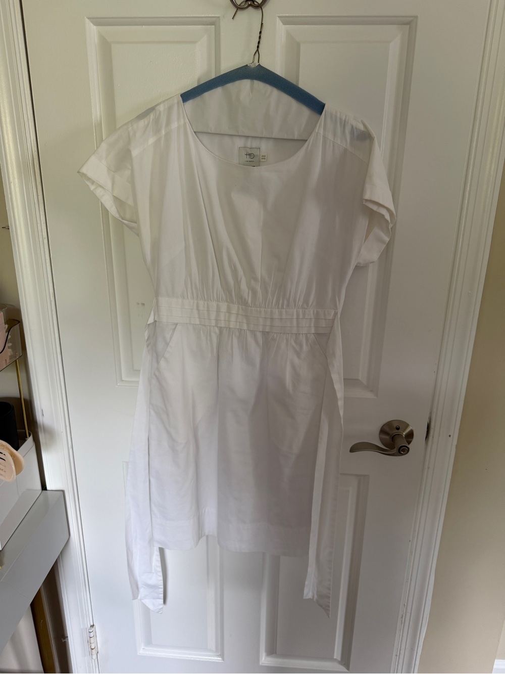 White Dress with Waist Tie